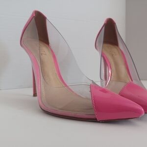 Schutz Vibrant Pink and Clear Heels